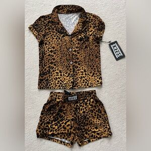 ENZO’S Women's Leopard Print Pajama Set NWT
